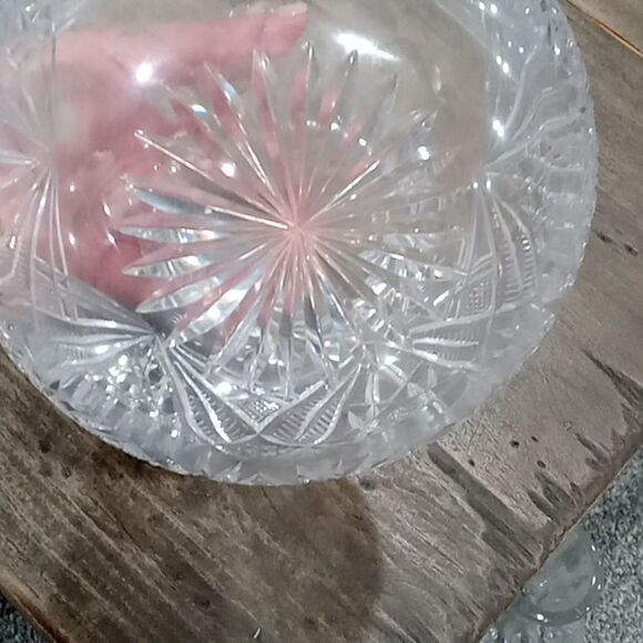 Vintage crystal wine/water decanter with no brand 3" opening 7" tall - Picture 3 of 3